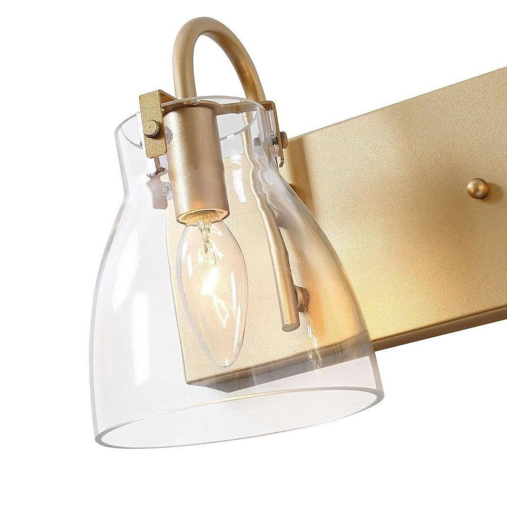 Clear Glass Gold 3-Light Wall Sconce K5356