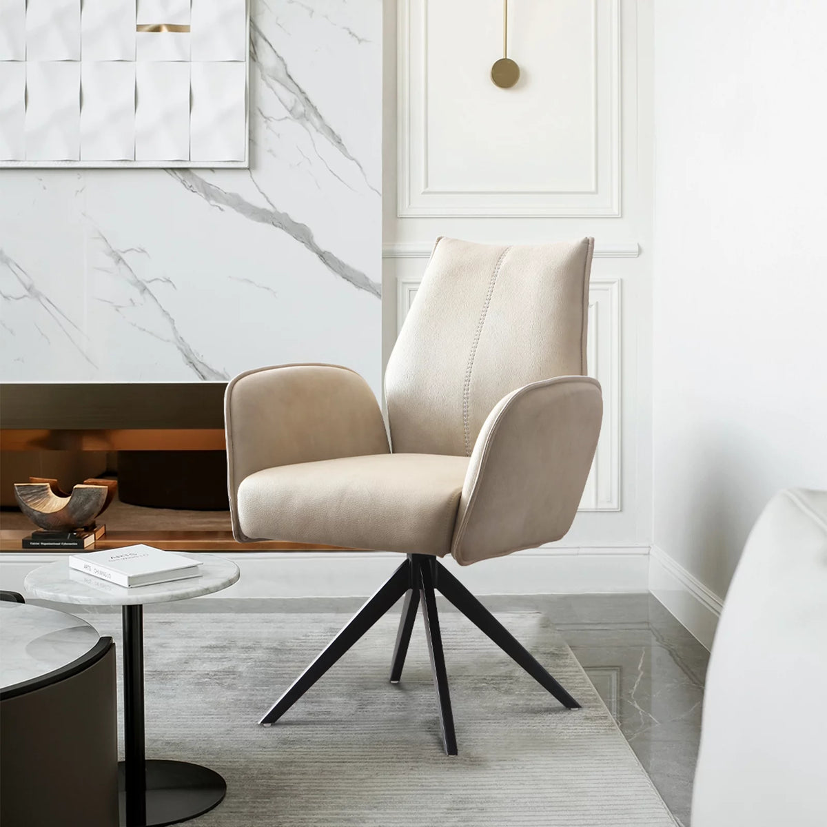 Beige Wide Office Chair O413667