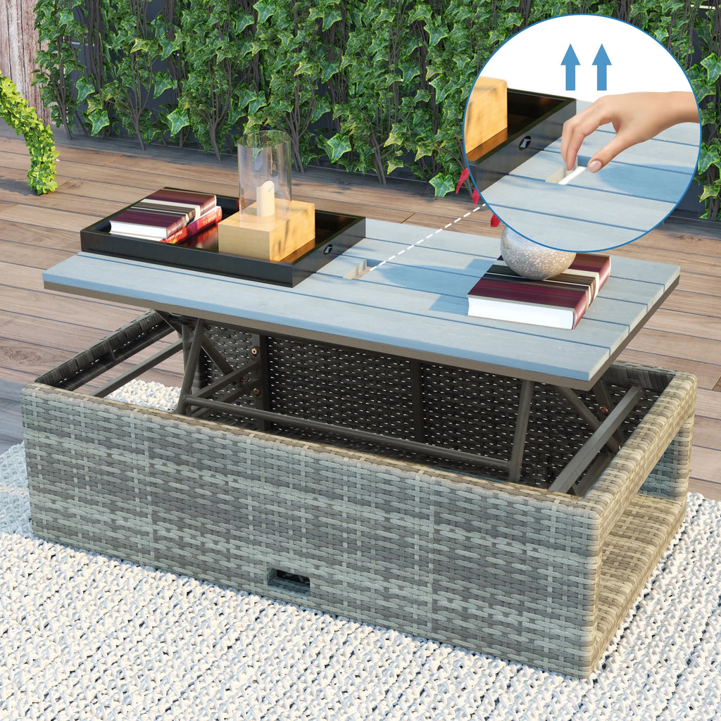 Grey 4 Piece PE Wicker Rattan Outdoor Sofa Set B347