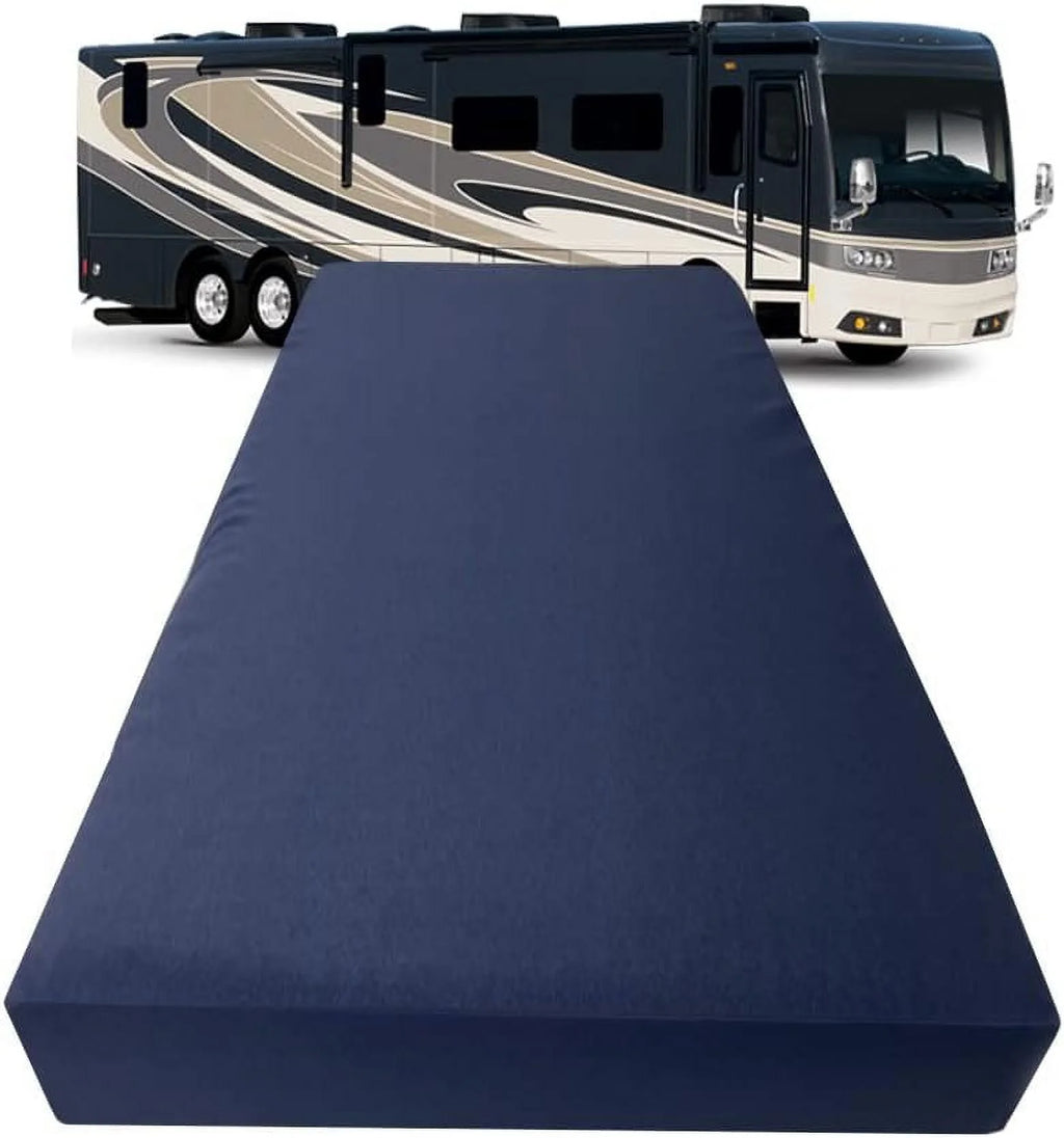 Olympic Queen 66 X 80 High Density Foam RV Mattress with Navy Canvas Cover C2308