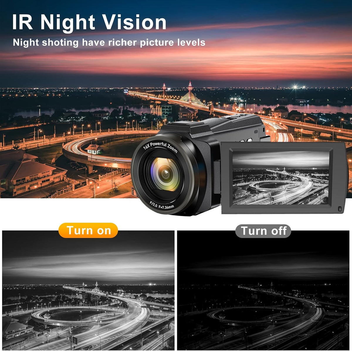 4K UHD Video Camera with Microphone and Stabilizer S6688