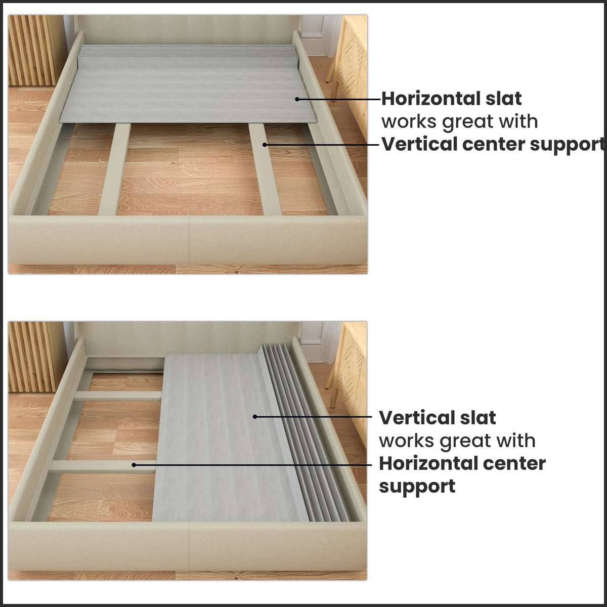 0.75” Heavy Duty Mattress Support Wood Slats with Cover V441