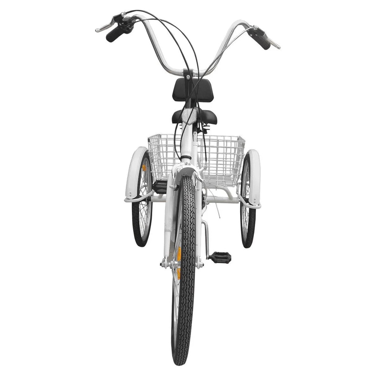 White 24" 3-Wheel Adult Tricycle Bike with Basket J773