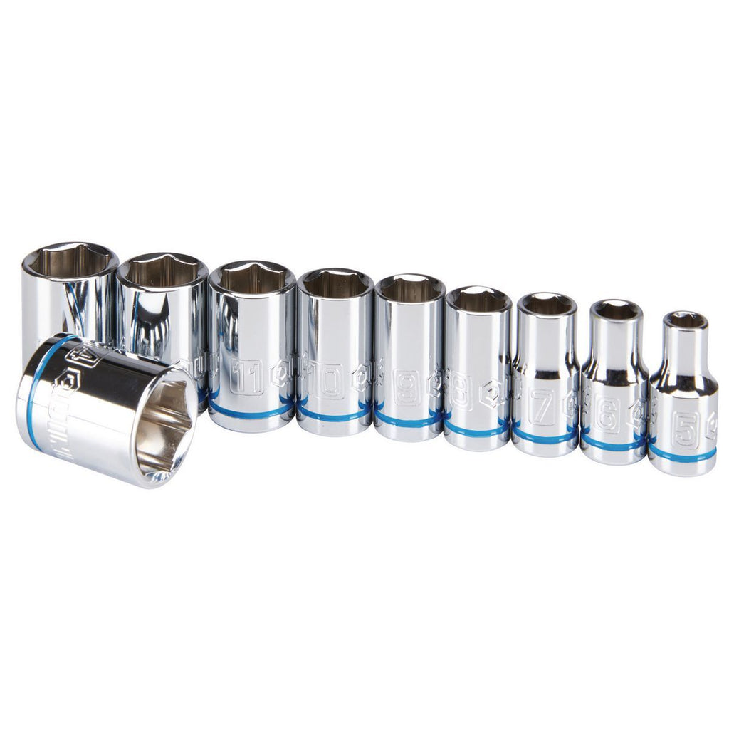 1/4 in. Drive Metric Chrome Socket Set, 10-Piece G78668
