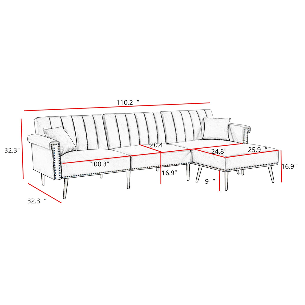 Grey Sectional Sofa Bed M9981