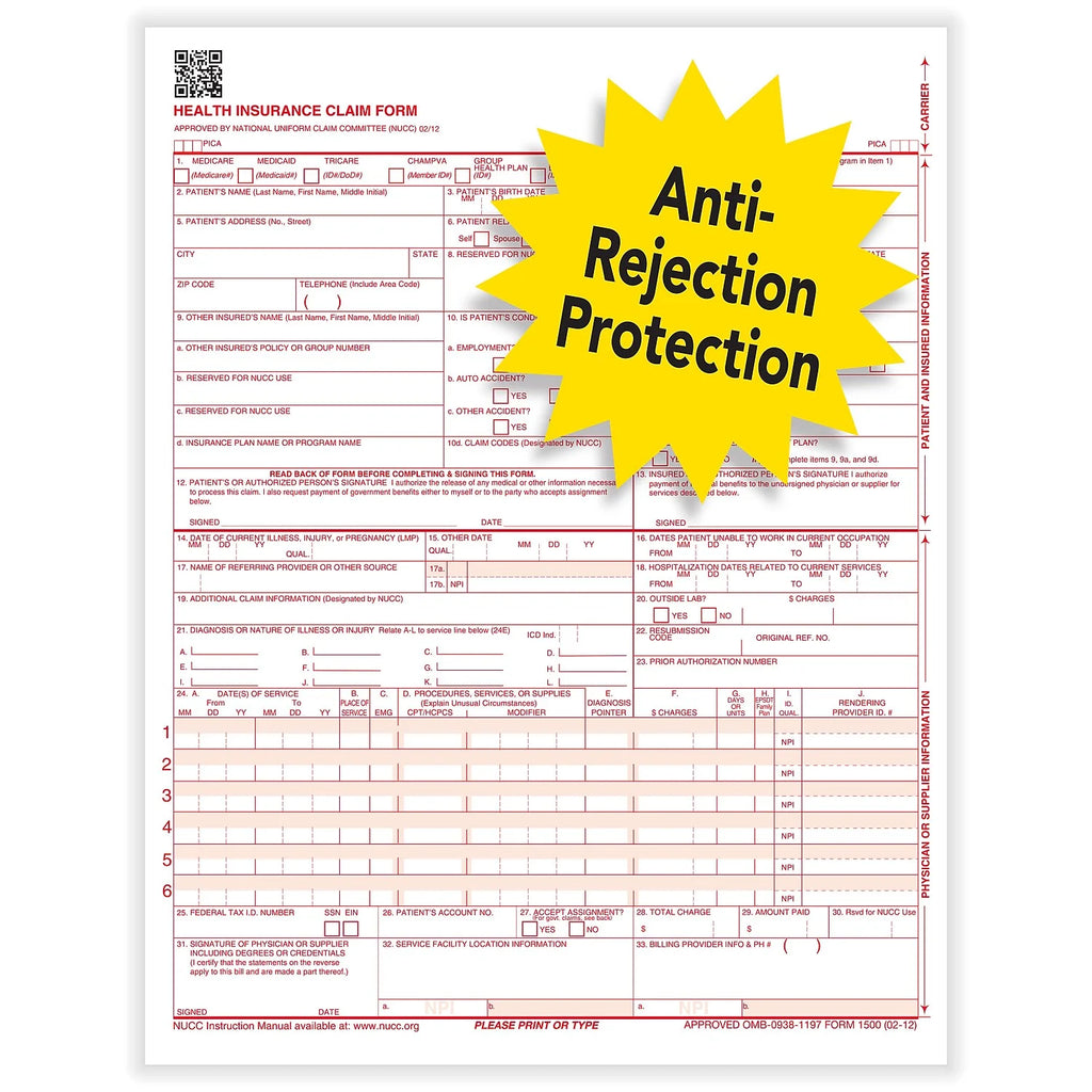 CMS-1500 Health Insurance Claim Form F1771