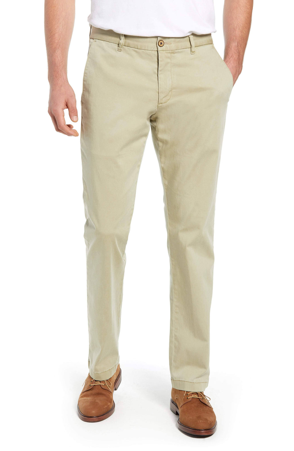Khaki Flat Front Chino Pant T5601