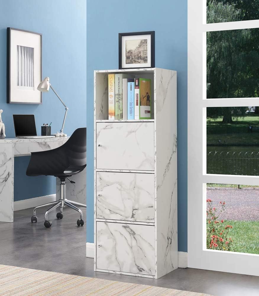White 3 Door Storage Cabinet J56659