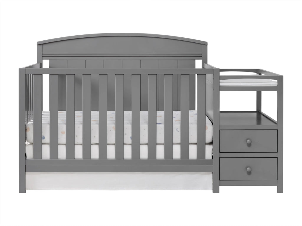 4-in-1 Convertible Crib & Changing Station Dove Gray Wooden U890833