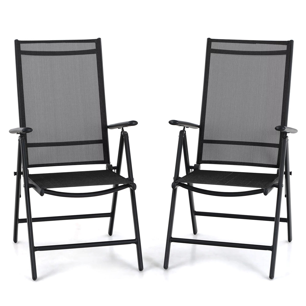 7-Piece Outdoor Patio Dining Set with Folding Sling Chairs & Table O568193