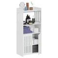 White 4-Tier Small Floor Cabinet with Door B12103