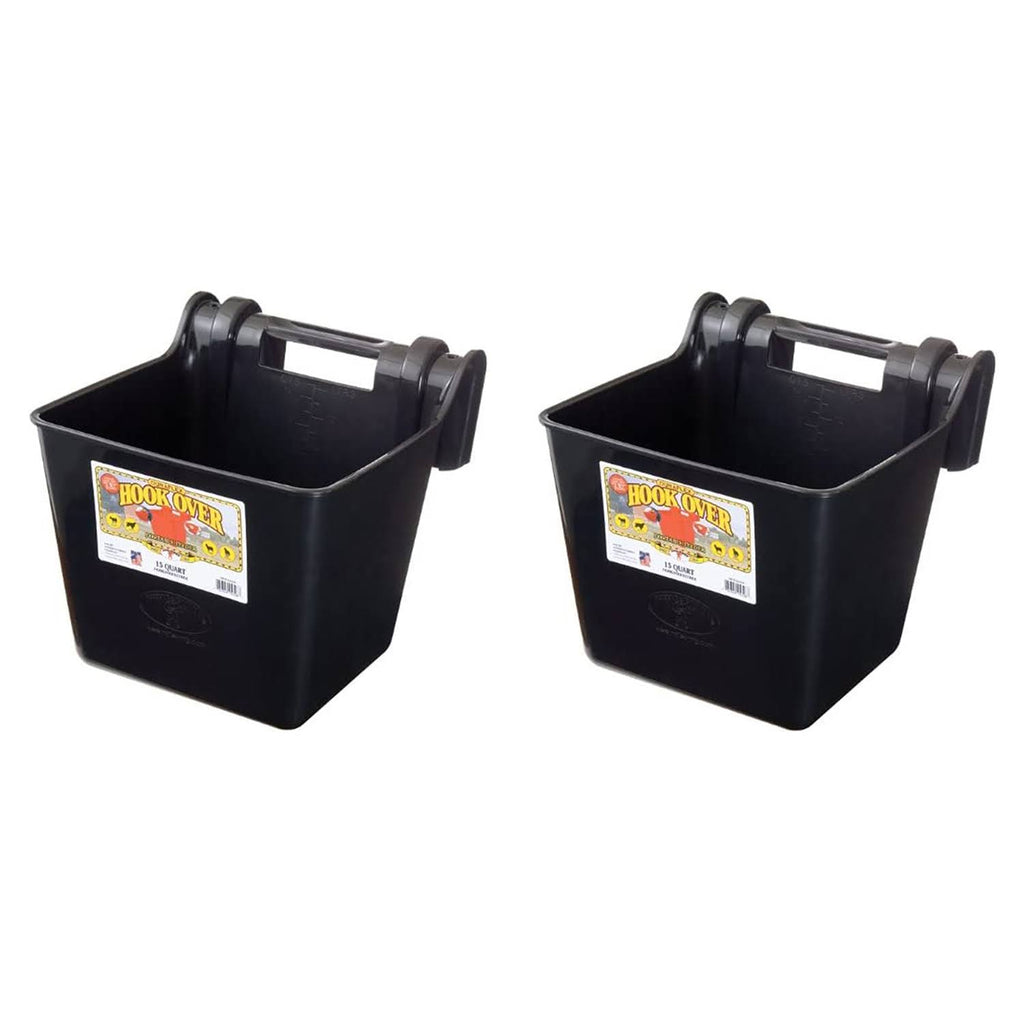 15 qt. Mountable Plastic Hook Feeder, Black (2 Pack) J9273