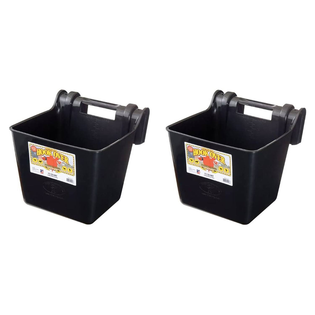 15 qt. Mountable Plastic Hook Feeder, Black (2 Pack) J9273