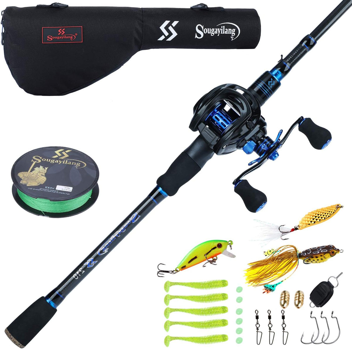 Baitcaster Combo Fishing Rod and Reel, Ultra Light, 5.9FT/6.9FT Pack of 2 U424