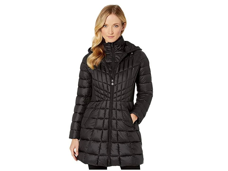 Black Hooded Packable Puffer Coat G789