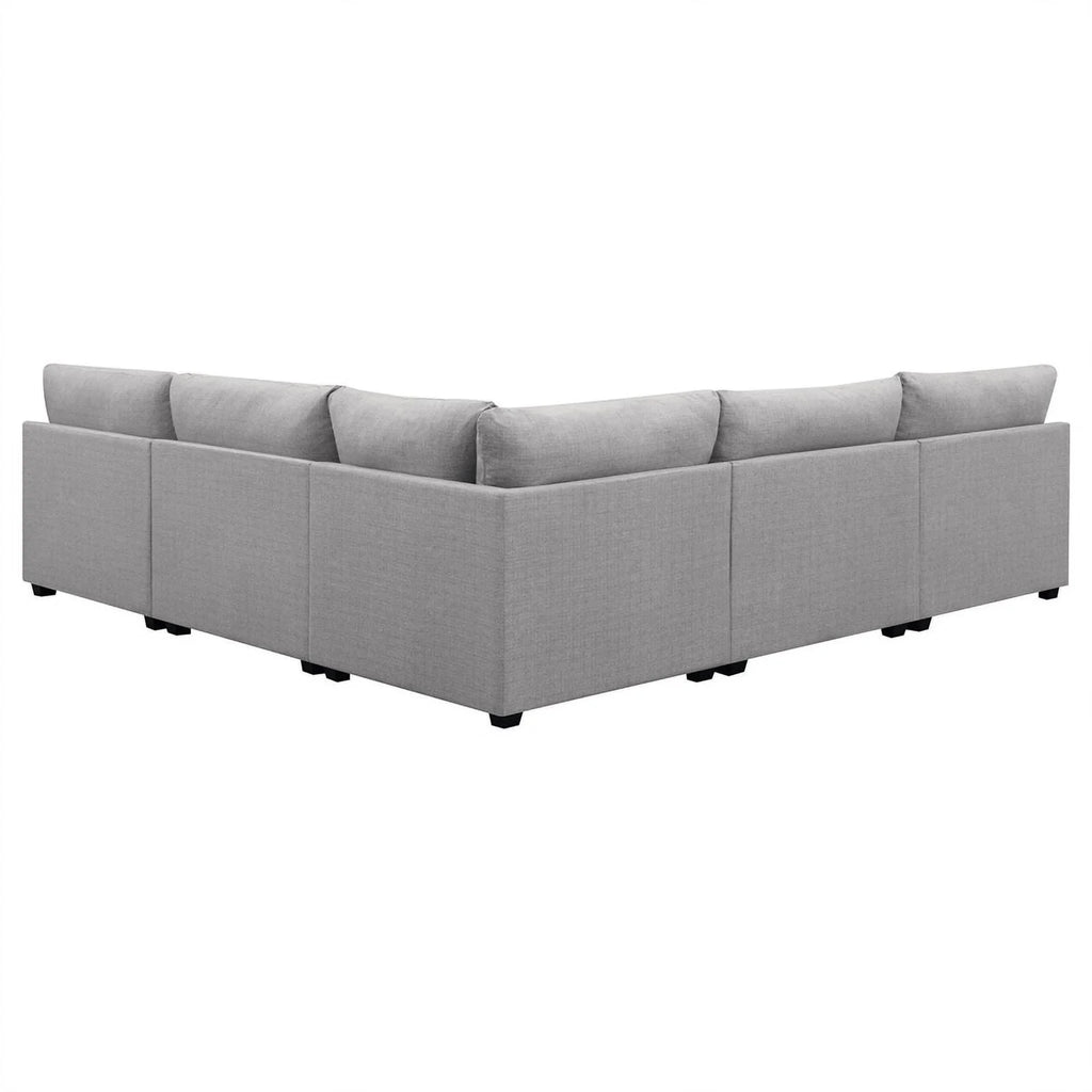 Gray Fabric Upholstered Modular Sectional E7444