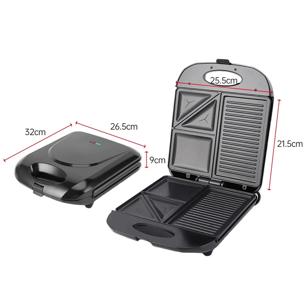1400W Non-Stick 3in1 Electric Grill Waffle Maker Y605472