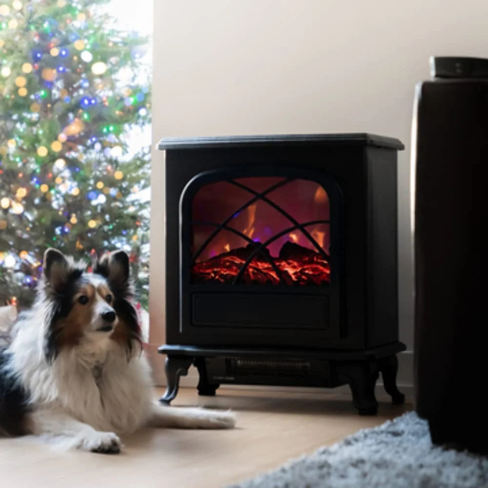 Black Infrared Electric Fireplace Stove Heater with Remote X661236