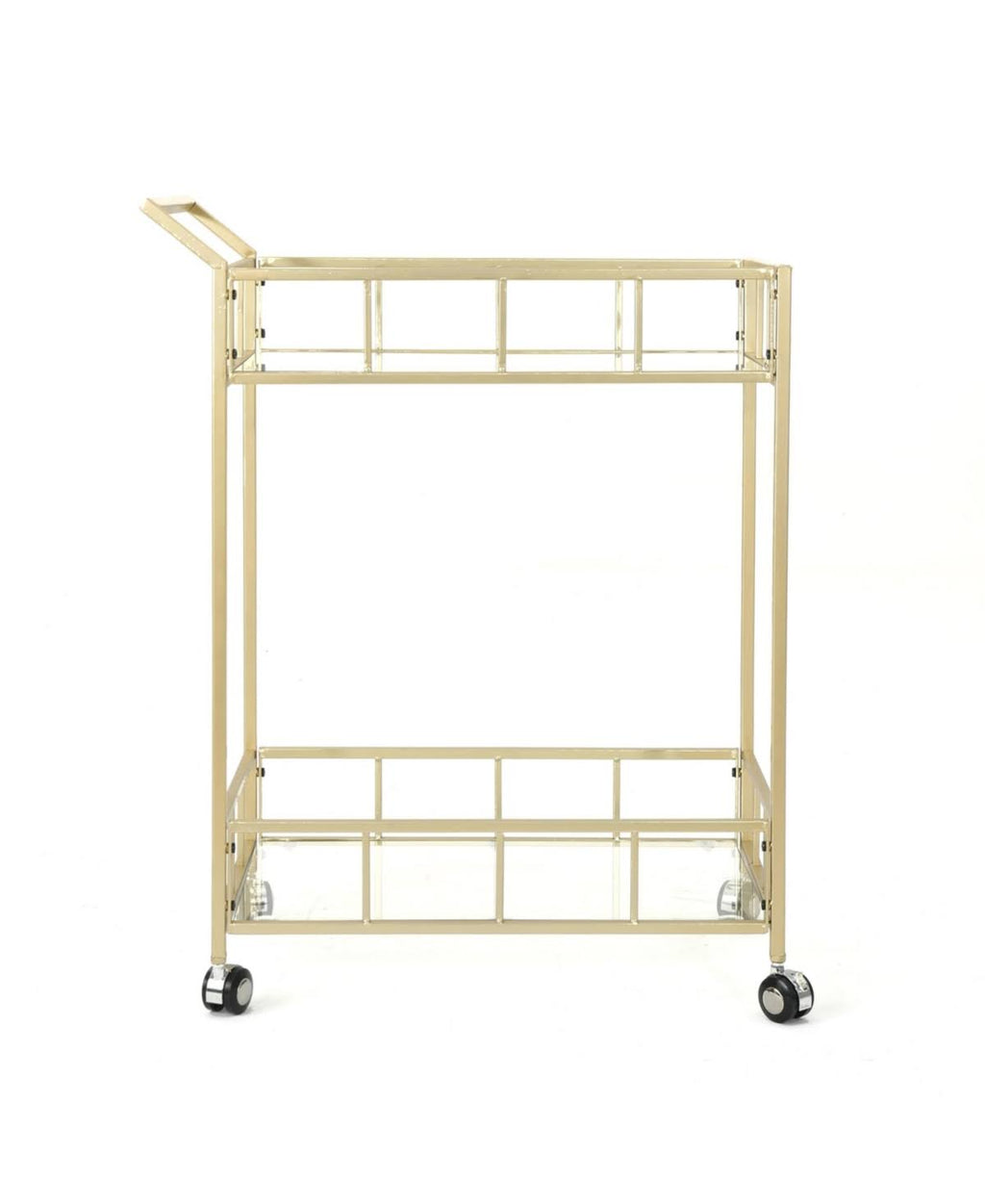 Gold Iron and Glass Patio Serving Cart N532
