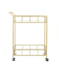 Gold Iron and Glass Patio Serving Cart N532