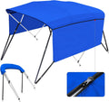 3/4 Bow Bimini Top Cover with Sidewalls Sun Shade Boat Canopy with 2 Quick Release Deck Mounts + 4 Straps + Storage Boot, All Stainless Steel Mounting Hardware W733