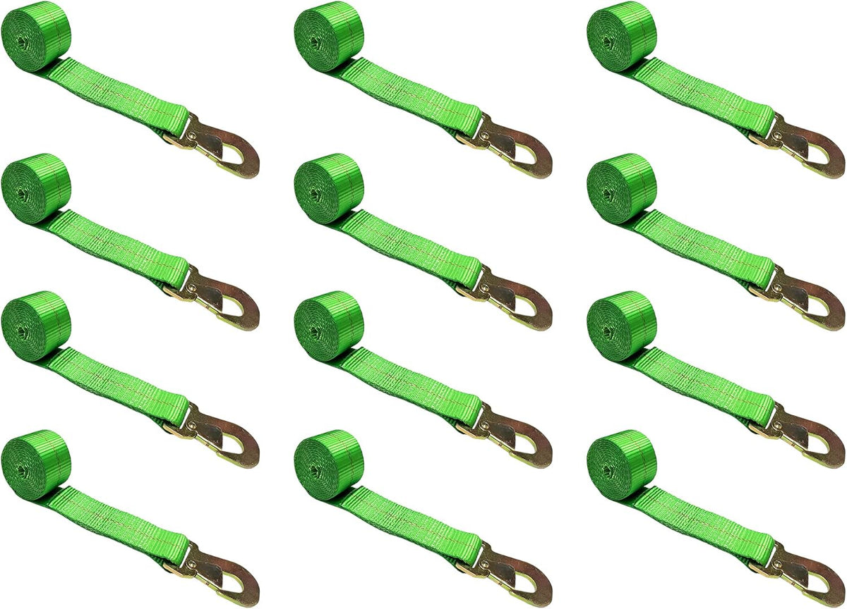 2” x 10 FT Heavy Duty Flat Hook Tie Down Strap (Pink, 10 - Pack) T965419