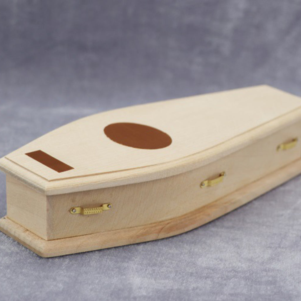 1/12 Scale Miniature Wooden Coffin DIY Decoration W665063