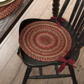 Red Striped Round Jute Chair Pad Set of 6 A559