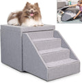 Foldaway Pet Stairs and Storage Ottoman 18x18x18” B160