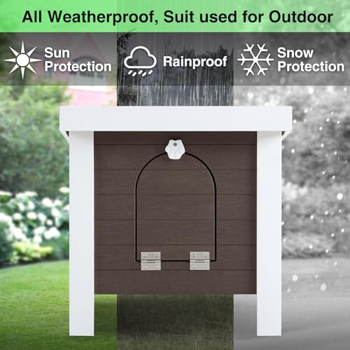 Weatherproof Insulated Small Animal House with Openable Roof, Elevated Feet, Brown O266