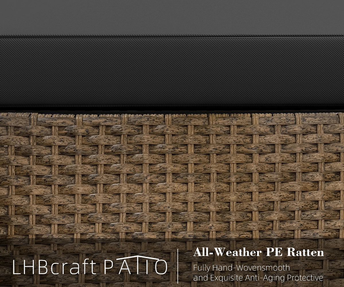5 Piece PE Wicker Rattan Patio Conversation Set U771