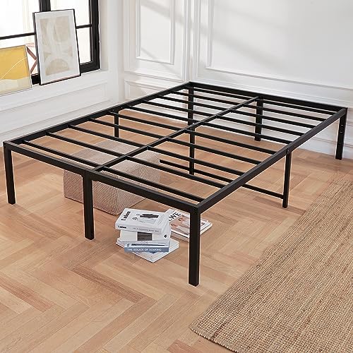 Black 18 Inch Tall Cal King Metal Platform Bed Frame V54997