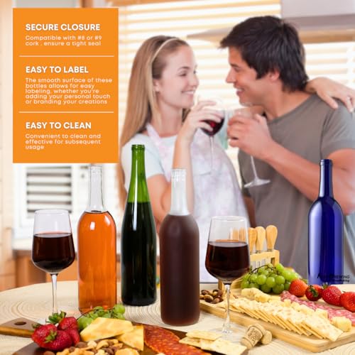 12 Clear Wine Bottles 750 ml V735799