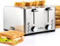 4 Slice Wide Slot Stainless Steel Toaster O183