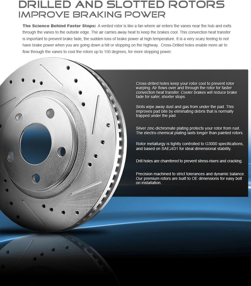 REAR Rotors + Ceramic Brake Pads + Clips C10115