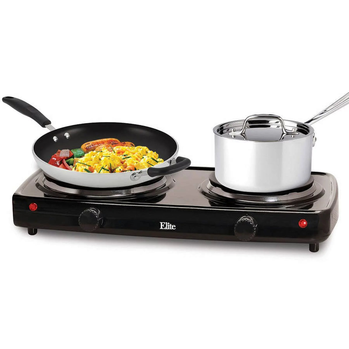 Electric Double Cast Burner Hot Plate Black W239974