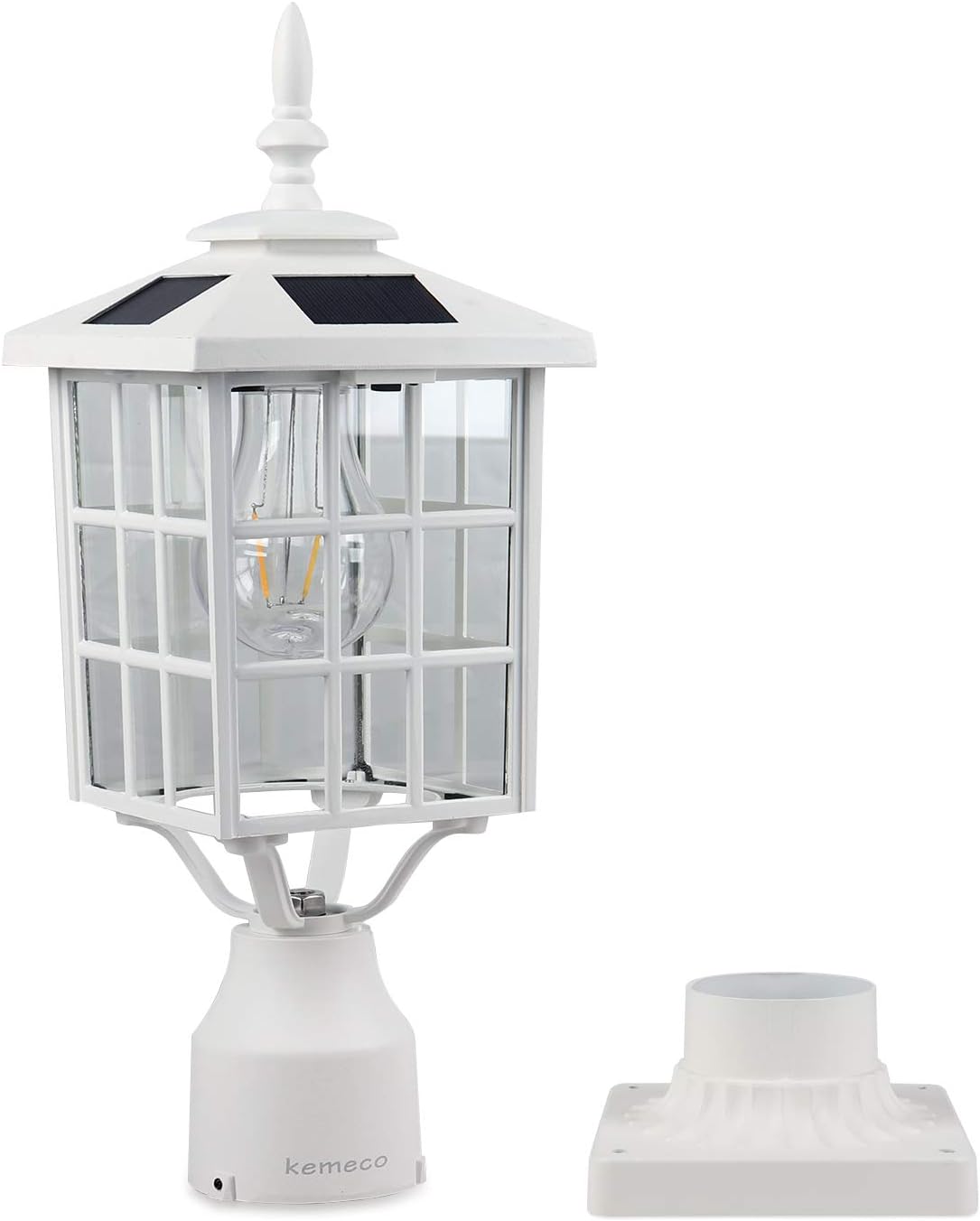 LED Cast Aluminum Solar Post Light Fixture with 3-Inch Fitter Base V9119