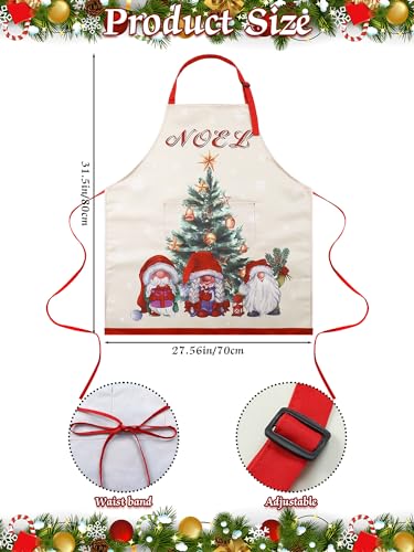 6 Pcs Christmas Aprons with Pockets N629