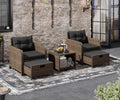 5 Piece PE Wicker Rattan Patio Conversation Set U771