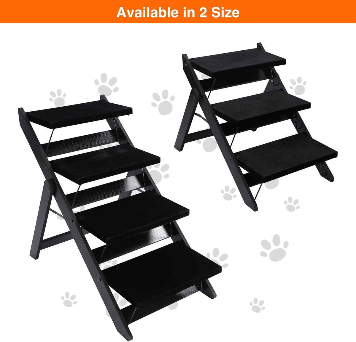 Wooden 2-in-1 Foldable Pet Steps, Pack of 2 D517
