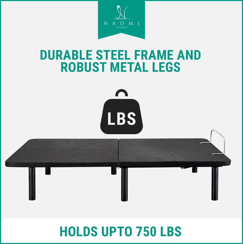 Twin XL Black Adjustable Bed Frame with Remote T216228
