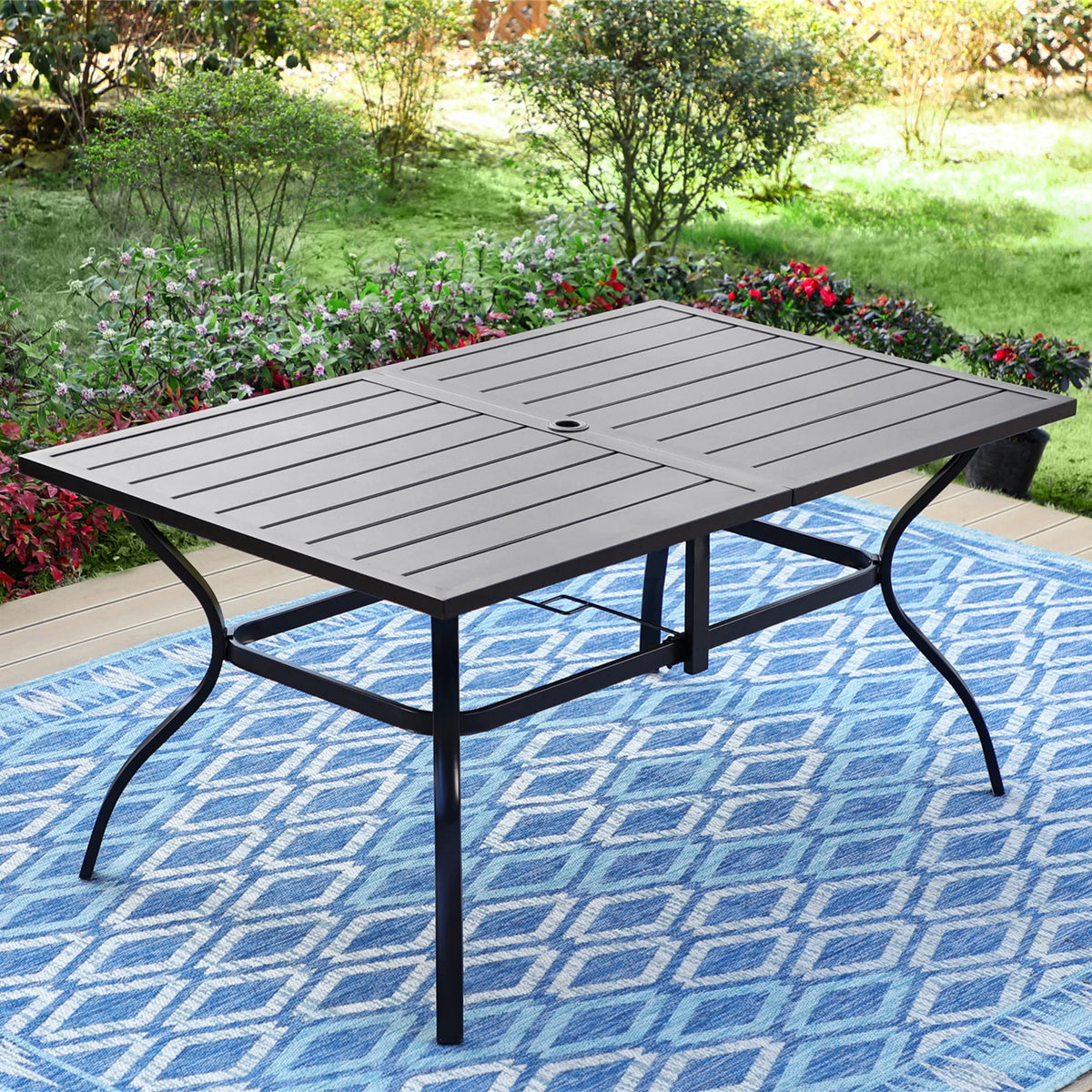 7-Piece Outdoor Patio Dining Set with Folding Sling Chairs & Table O568193