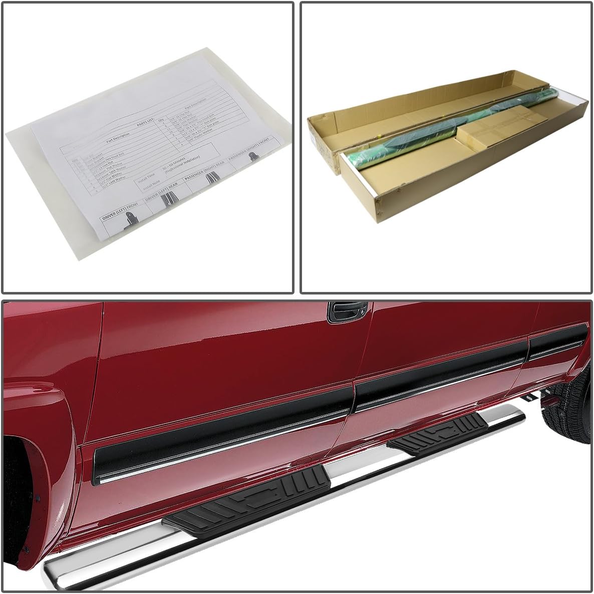 5 Inches Oval Tubing Side Step Nerf Bar Running Board Stainless Steel Polished Chrome C859679