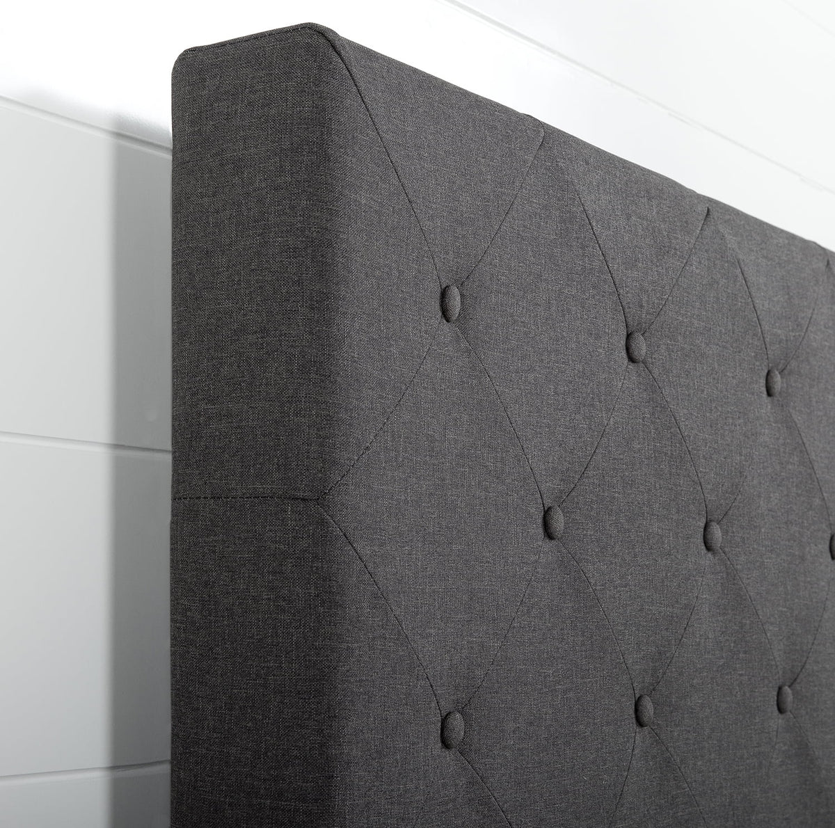Dark Grey Upholstered Platform Bed X4058