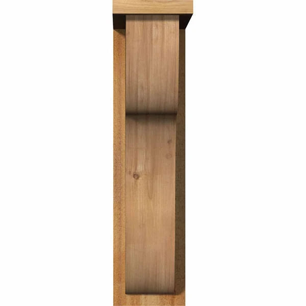 6x22W x 12x22D x 24x22H Carmel Rough Sawn Corbel with Backplate, Western Red Cedar B55958