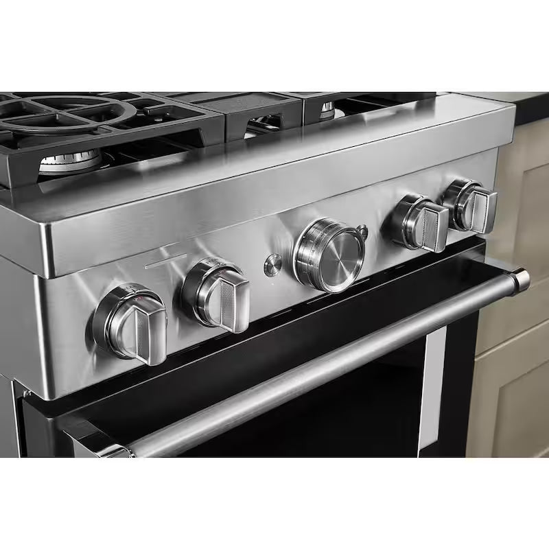 4.1 cu. ft. Smart Gas Range with Self-Cleaning and True Convection in Imperial Black X941