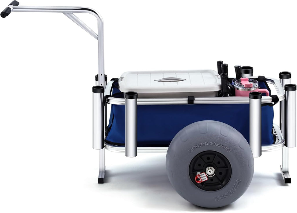 Heavy Duty Aluminum Beach Fishing Cart with Large Wheels I3684