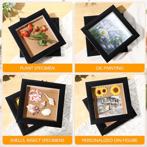 Black 5x5 Inch 5x7 Inch Wood Shadow Box Display Case G332