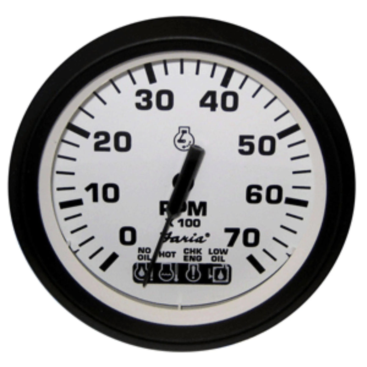 White 4x22 Tachometer with Systemcheck Indicator O410