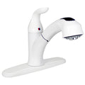 White Single Handle Pull Out Kitchen Faucet S1349